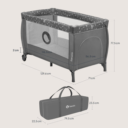 Lionelo Stefi Plus reisivoodi kuni 15 kg (2-tasandiline), hall-valge