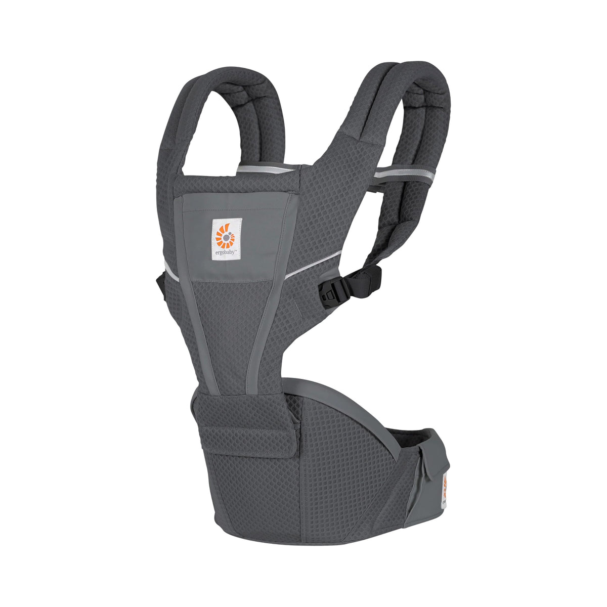 Ergobaby Alta Hip Seat -kantoreppu lantioistuimella, SoftFlex Mesh, 4–48 kuukautta, grafiitinharmaa