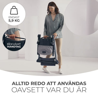 Kinderkraft FOLDEE kokkupandav söögitool beebile, virsikutoon (6–36 kuud)