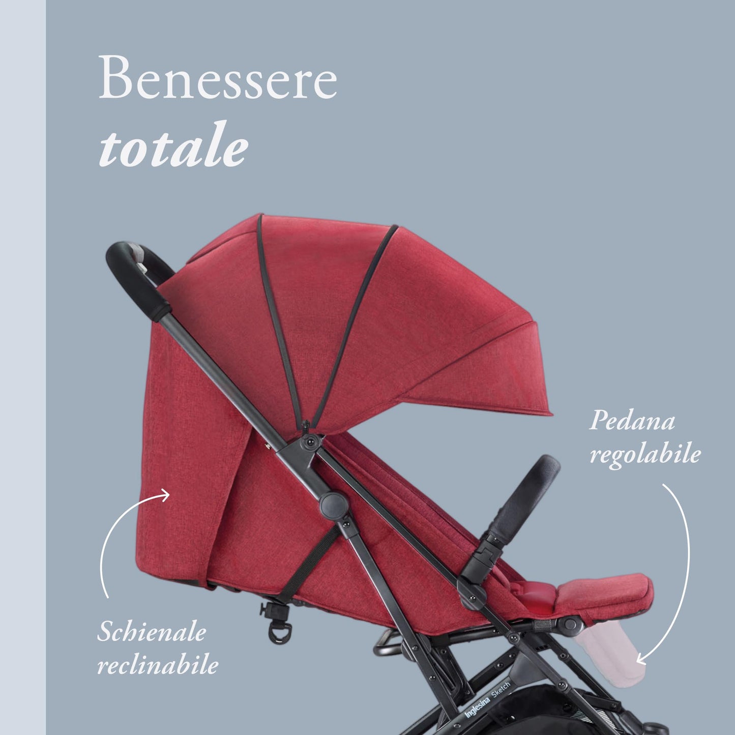 Inglesina Sketch kerge ja kompaktne kergkäru, tumesinine