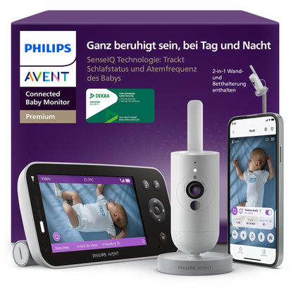 AVENT Premium Connected -itkuhälytin kameralla SCD973/26, valkoinen