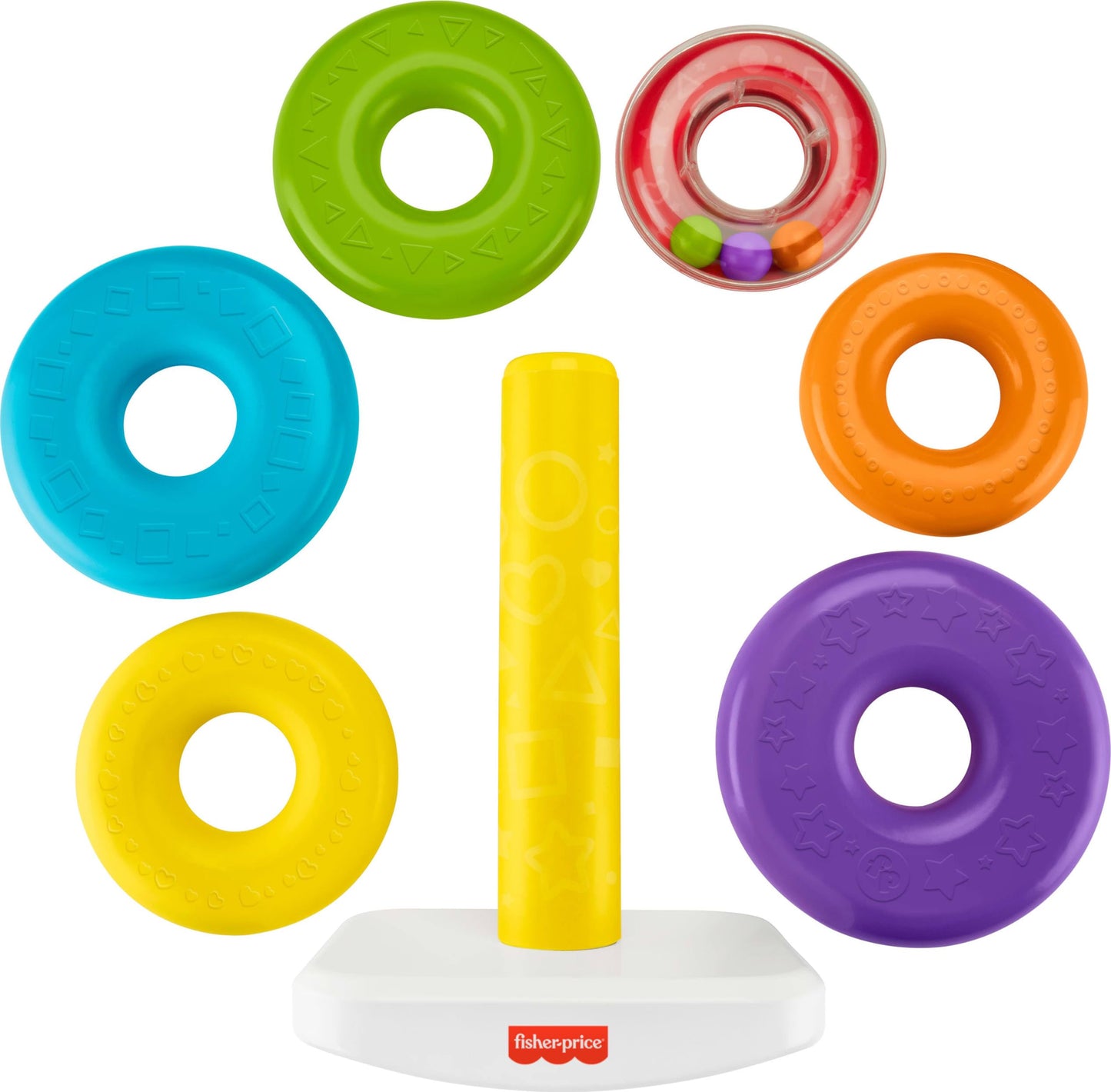Fisher-Price hiiglaslik Rock-a-Stack rõngatorn, 36 cm, mitmevärviline, 1+ aastat