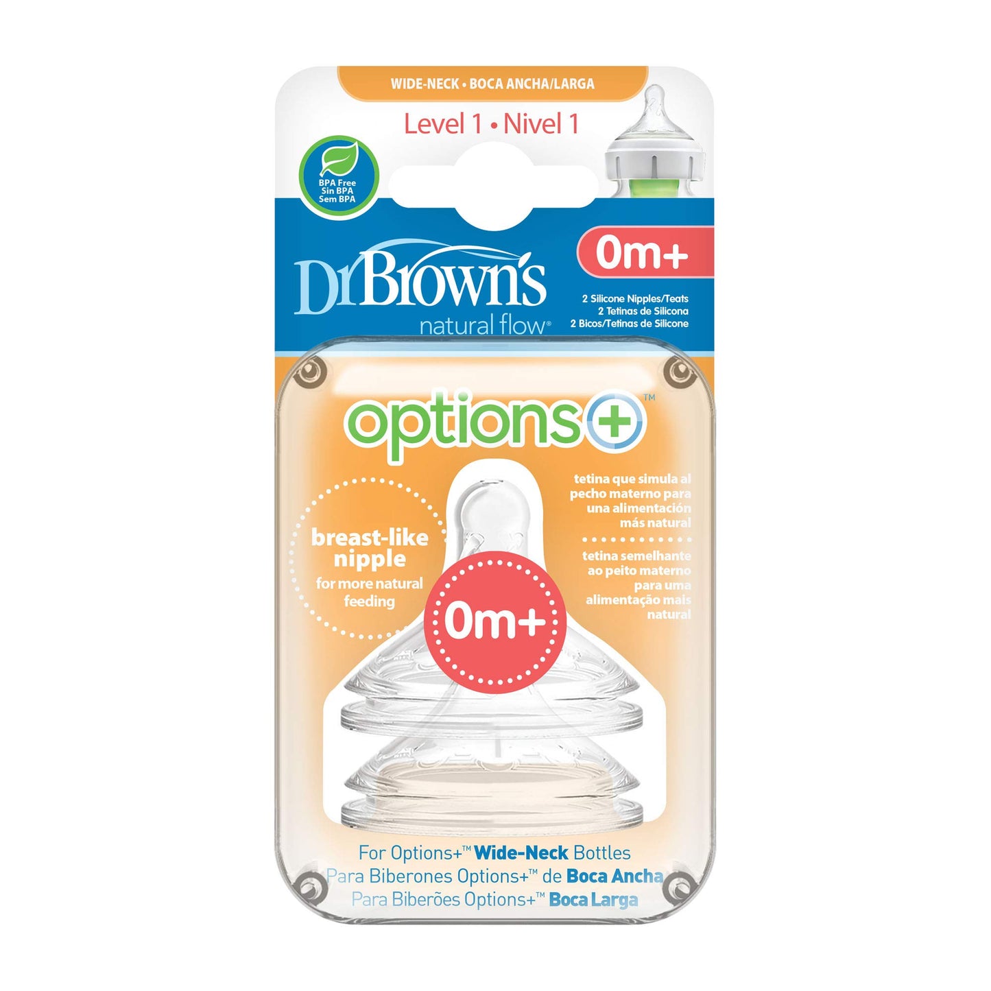 Dr. Brown’s Options+ lutipudeli lutt Level 1, 0+ kuud