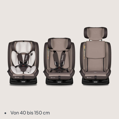 Lionelo Aart i-Size turvatool 40-150 cm, Beige Latte, turvavööga kinnitatav