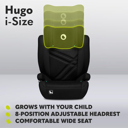 Lionelo Hugo i-Size turvatool 100–150 cm, ISOFIX või turvavööga, Black Carbon