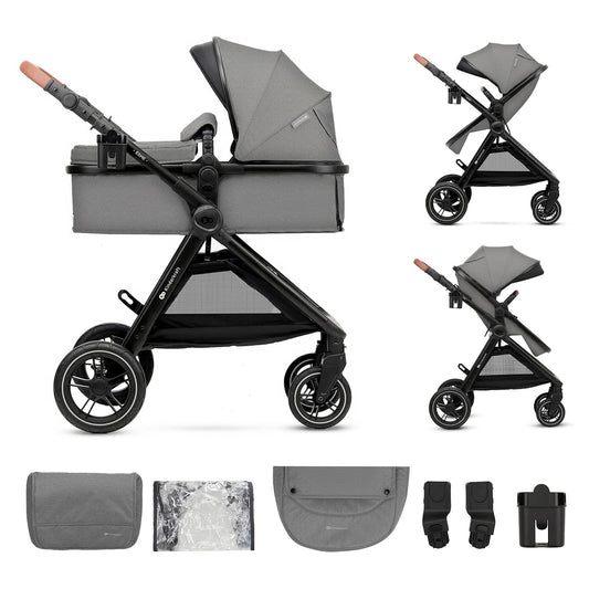 Kinderkraft ESME 2-ühes lapsevanker kuni 25 kg, hall