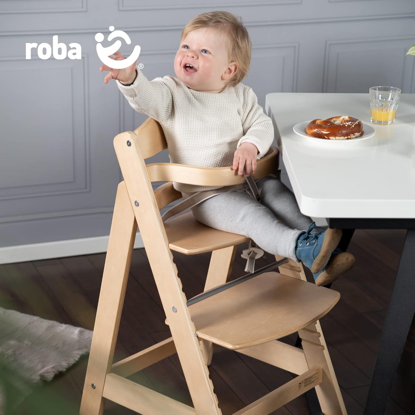 roba Sit Up III puidust söögitool, naturaalne puit (kuni 50 kg)