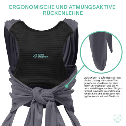 KOALA BABYCARE beebikandelina Cuddle Band 2.0, elastiline, kuni 15 kg, anthracite