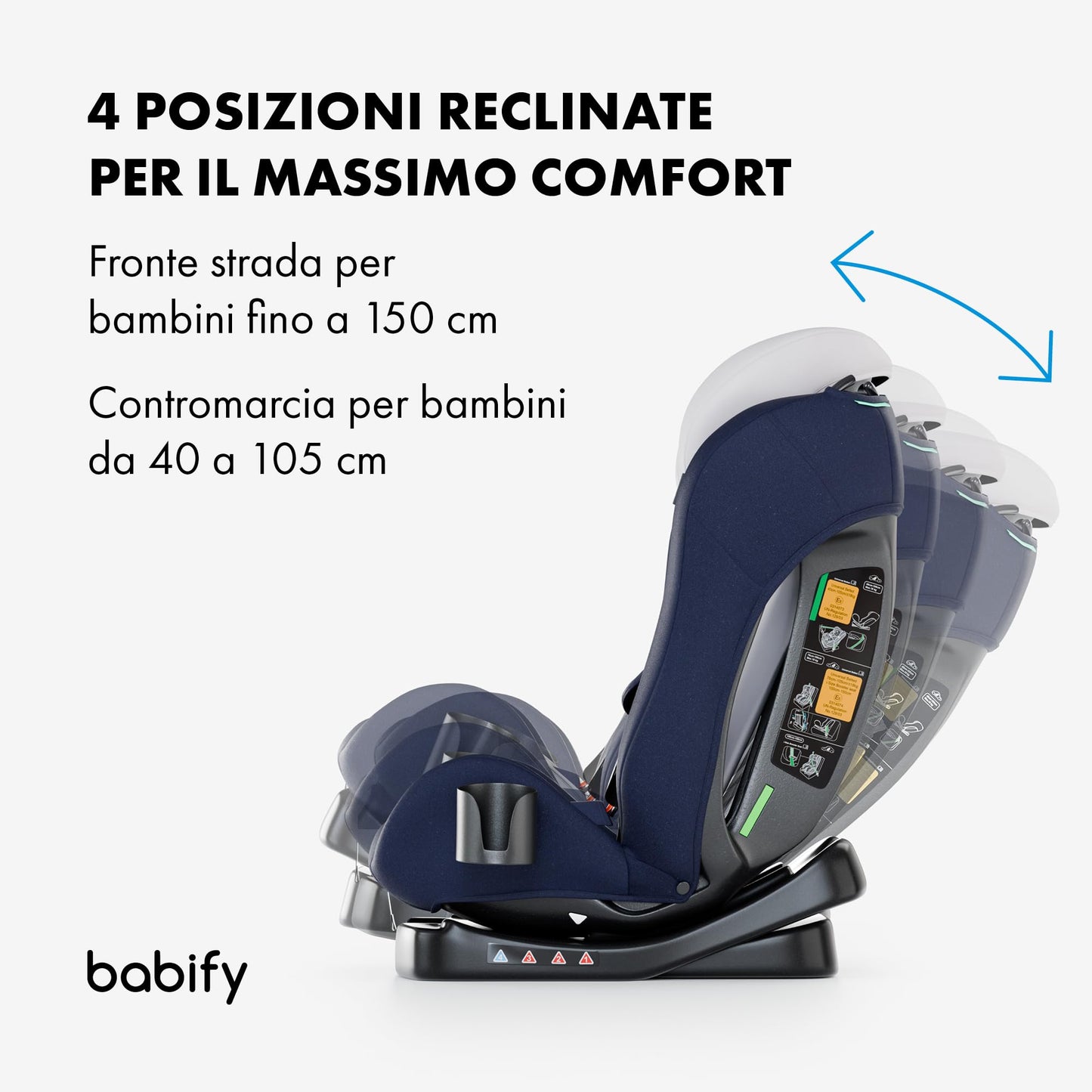 Babify 3-in-1 turvatool 40–150 cm (R129), turvavööga kinnitatav – sinine/hall