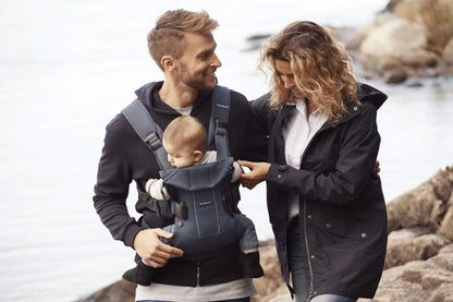 BabyBjörn Baby Carrier One Air kandekott, 3D mesh, tumesinine