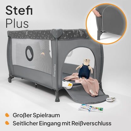 Lionelo Stefi Plus reisivoodi kuni 15 kg (2-tasandiline), hall-valge