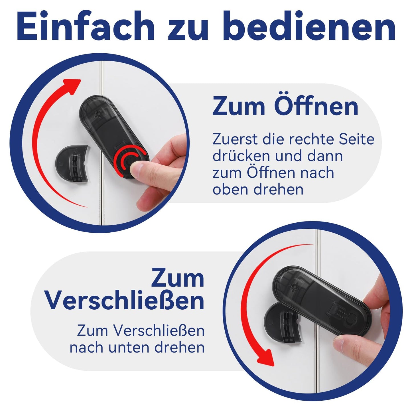 ECHOCUBE laste turvalukud kappidele, 6 tk, must, BB24DC281-BK