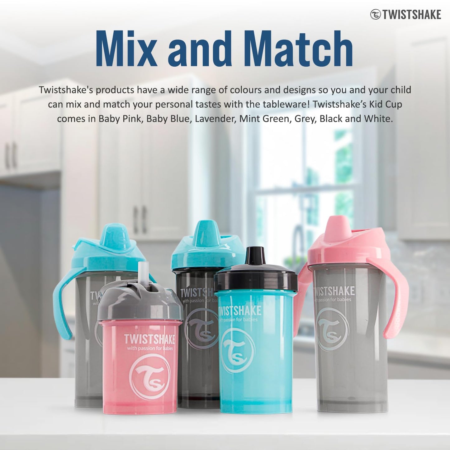 Twistshake Kid Cup lekkekindel joogipudel puuviljasegajaga 360 ml – roosa