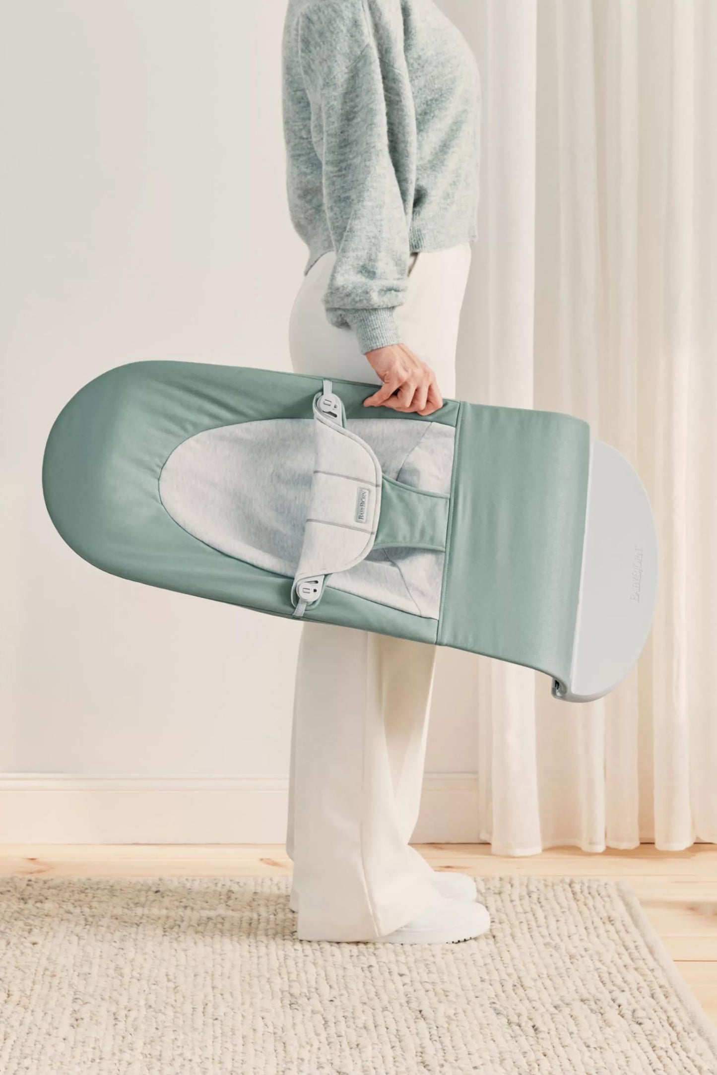 BabyBjörn Balance Soft beebi lamamistool/bouncer, hallikasroheline/hall