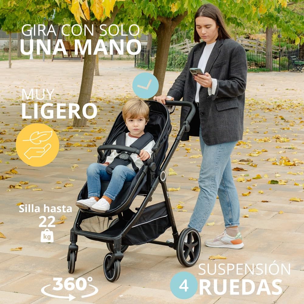 Interbaby Versa 2in1 lapsevanker vankrikorviga kuni 22 kg – must