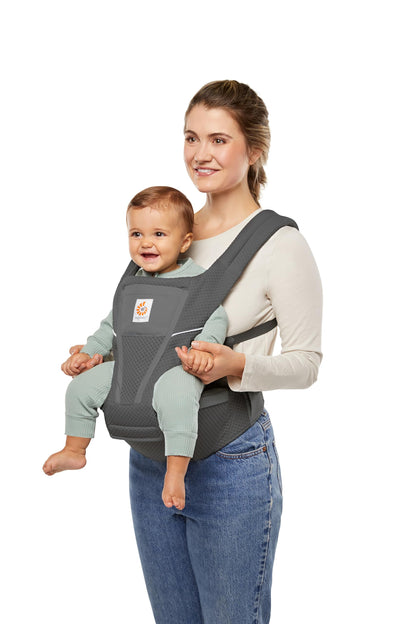 Ergobaby Alta Hip Seat -kantoreppu lantioistuimella, SoftFlex Mesh, 4–48 kuukautta, grafiitinharmaa