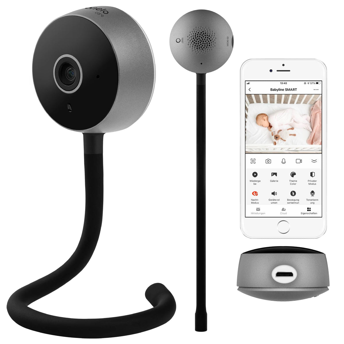 Lionelo Care Babyline Smart -itkuhälytin, musta, BABYLINE SMART