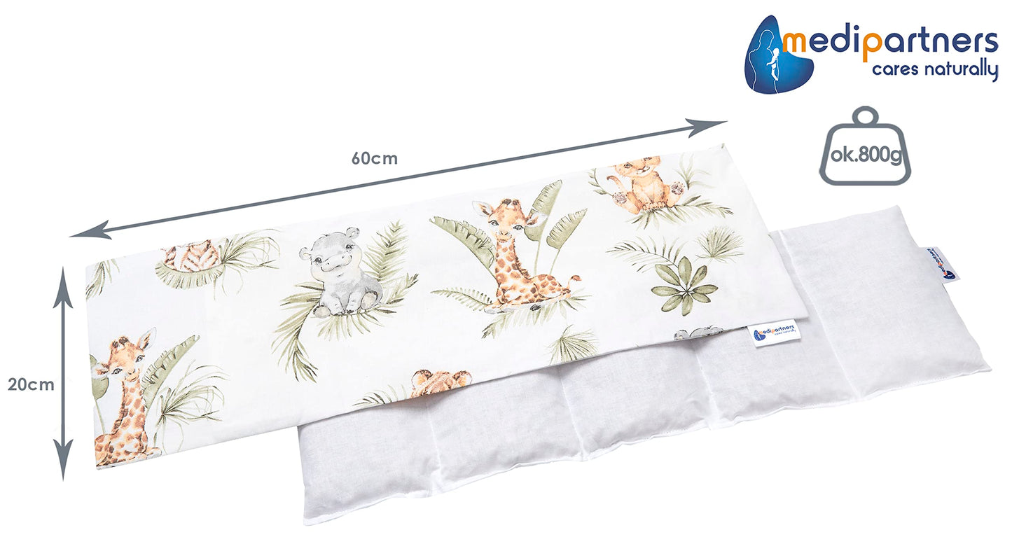 Medi Partners kirsikivipadi 60 × 20 cm, 800 g, 100% puuvill, Safari muster
