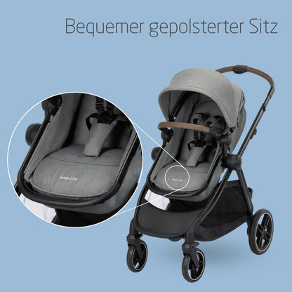 Maxi-Cosi Zelia Select Trio 3-ühes lapsevanker, CabrioFix S i-Size, hall, 0–4 a