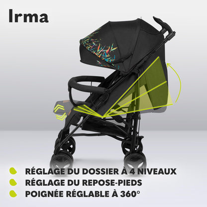 Lionelo IRMA kergkäru – 7 kg, lamavasend, 360° pööratavad käepidemed, suured rattad ja putukavõrk (Dream)
