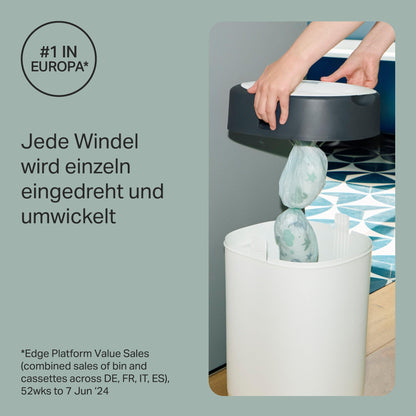 Tommee Tippee Twist & Click Advanced mähkmekonteiner + 6 täitekassetti, valge