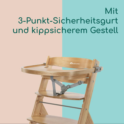 Bebeconfort Timba 2 syöttötuoli, Natural Wood, 6+ kk, enintään 110 kg