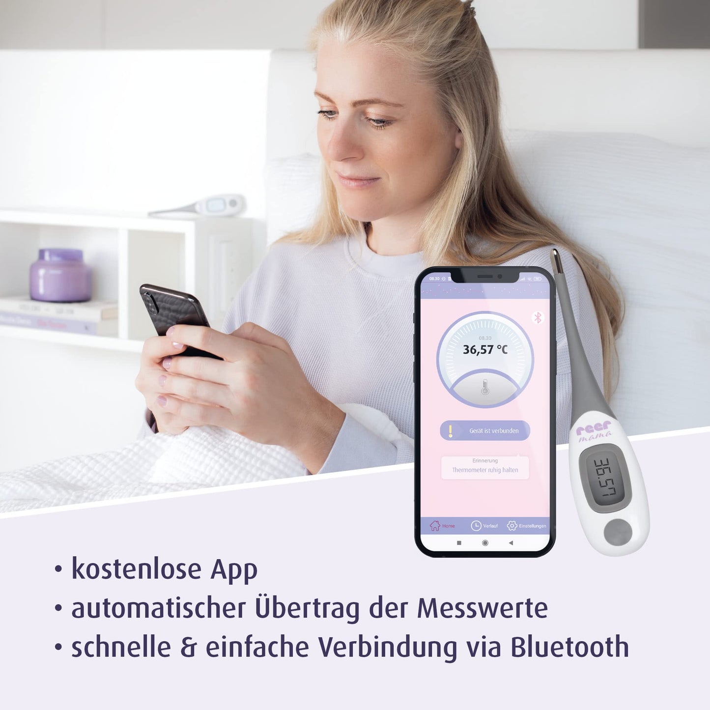 Reer basaaltermomeeter 31020, digitaalne, Bluetoothi ja rakendusega