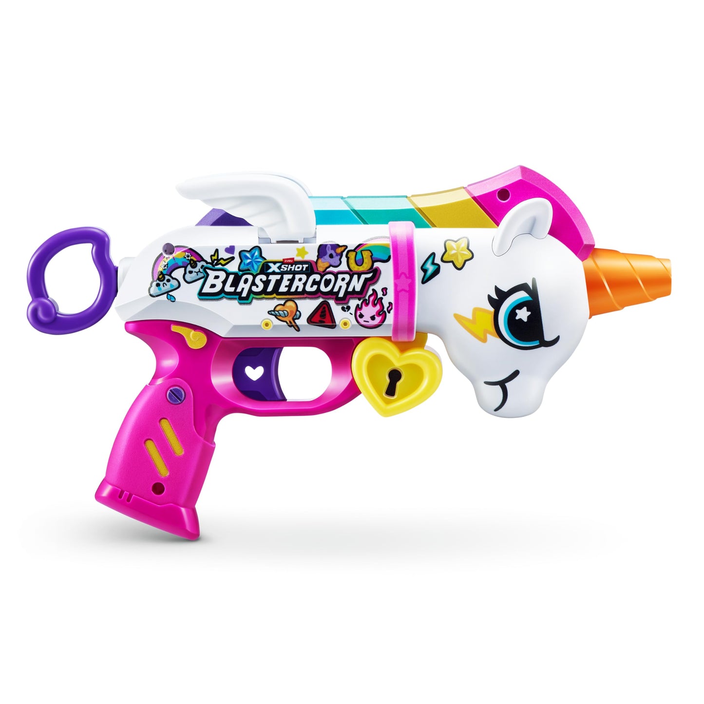 XShot Blastercorn ükssarvikuteemaline mängurelvade komplekt, 2 blastrit ja 32 Air Pocket noolt (36761)
