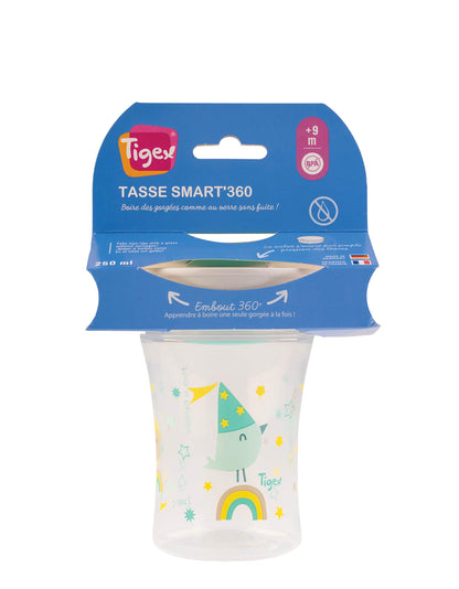 Tigex Smart’360 lekkekindel õppetass, 250 ml, sinine