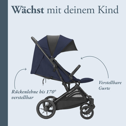 Inglesina Zenit 2 jalutuskäru Polar Blue, kompaktne ja kerge, kuni 22 kg