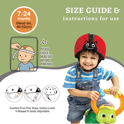 SafeheadBABY beebikiiver Soft Baby Head Protector Owl Blue 7–24 kuud, 40–52 cm