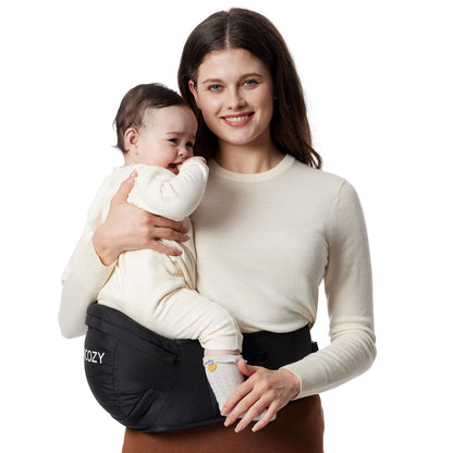 Momcozy ergonoomiline puusavöö beebi ja väikelapse kandmiseks, kuni 20 kg, must (L)