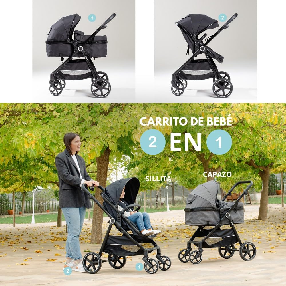 Interbaby Versa 2in1 lapsevanker vankrikorviga kuni 22 kg – must