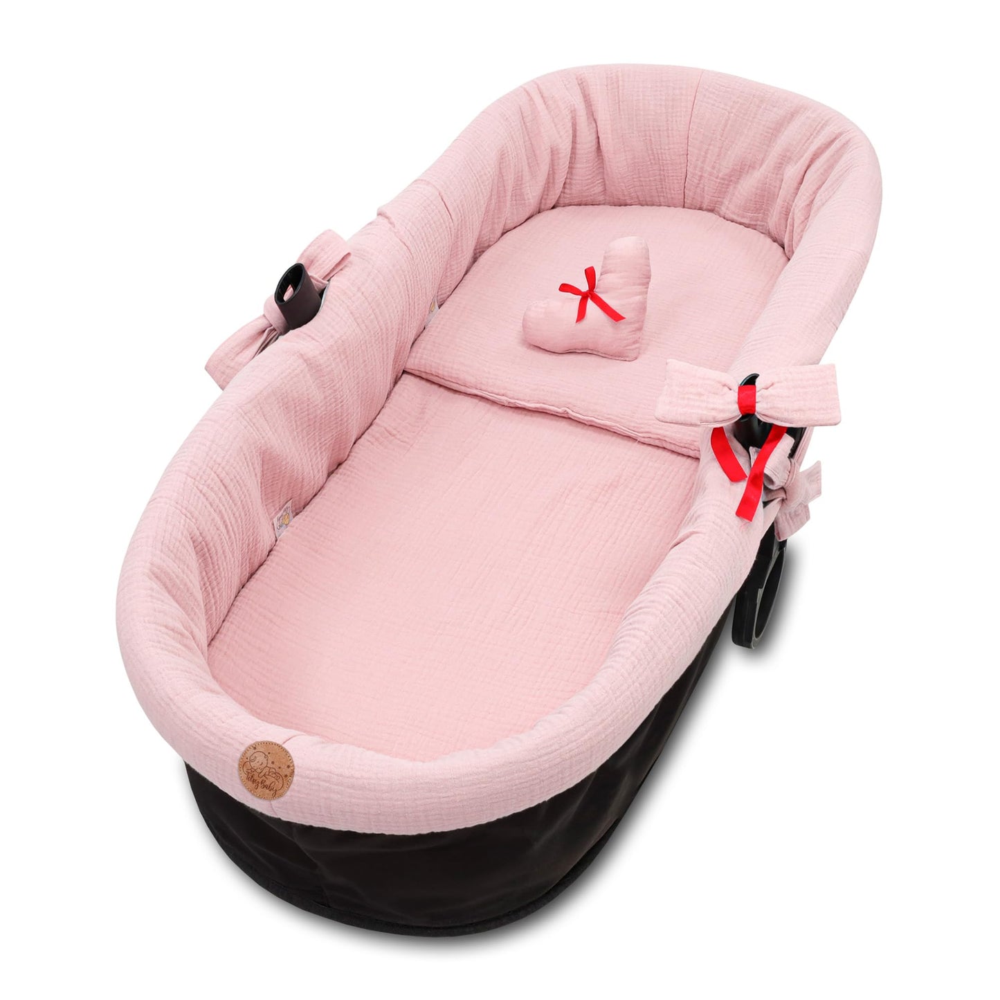 Totsy Baby musliinkangas vankrikorvi sisu (3-osaline komplekt), roosa