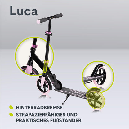 Lionelo Luca Cityroller must/roosa, 4,1 kg, kokkupandav, 100 kg