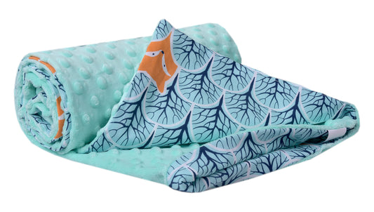 Medi Partners beebitekk 75 × 100 cm, puuvill ja pehme plüüs – Forest mint