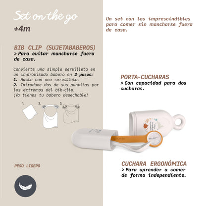 SUAVINEX Set On The Go 3157843 lusikka, lusikkakotelo ja tuttikiinnike