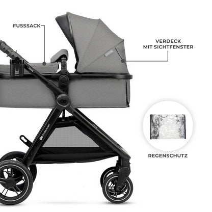Kinderkraft ESME 2-ühes lapsevanker kuni 25 kg, hall