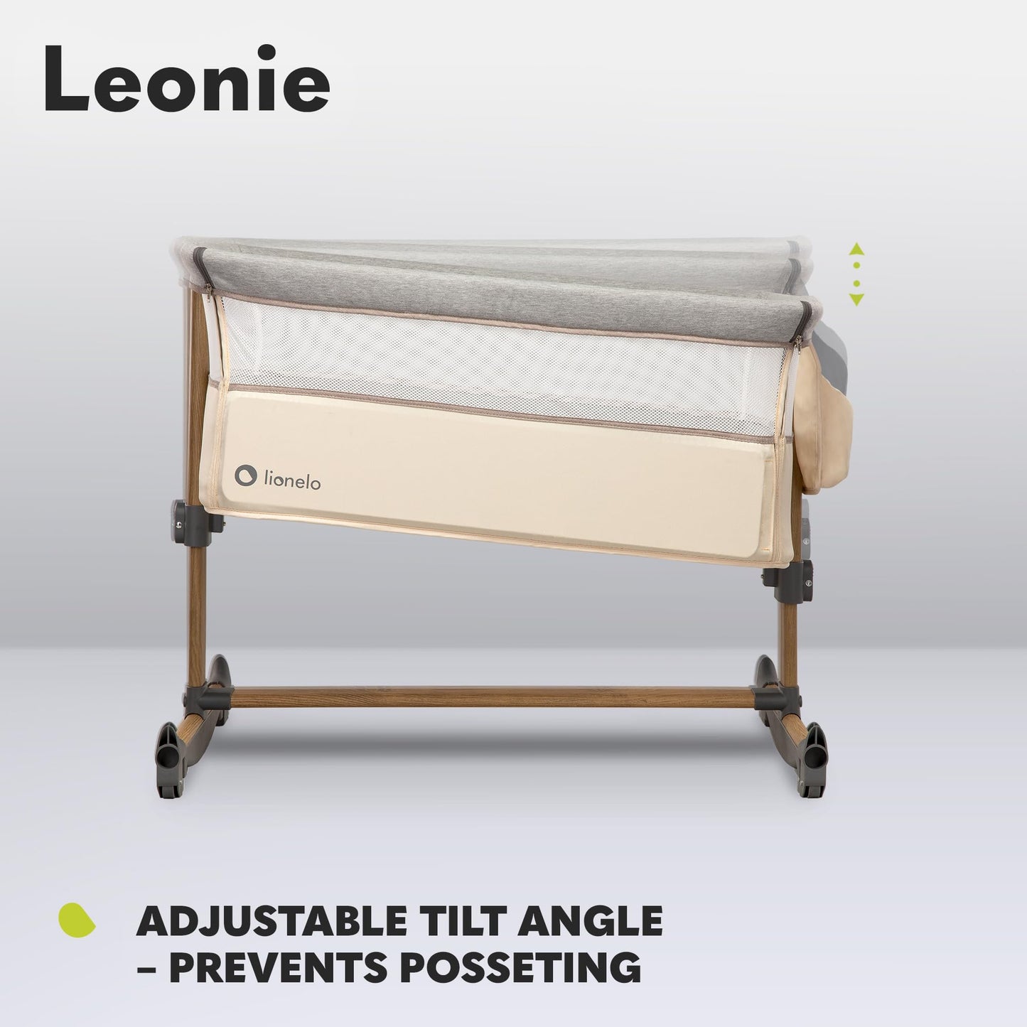 Lionelo Leonie 3-in-1 vooditasku, 0–6 kuud, kuni 9 kg, reguleeritav kõrgus ja kallutus, Beige