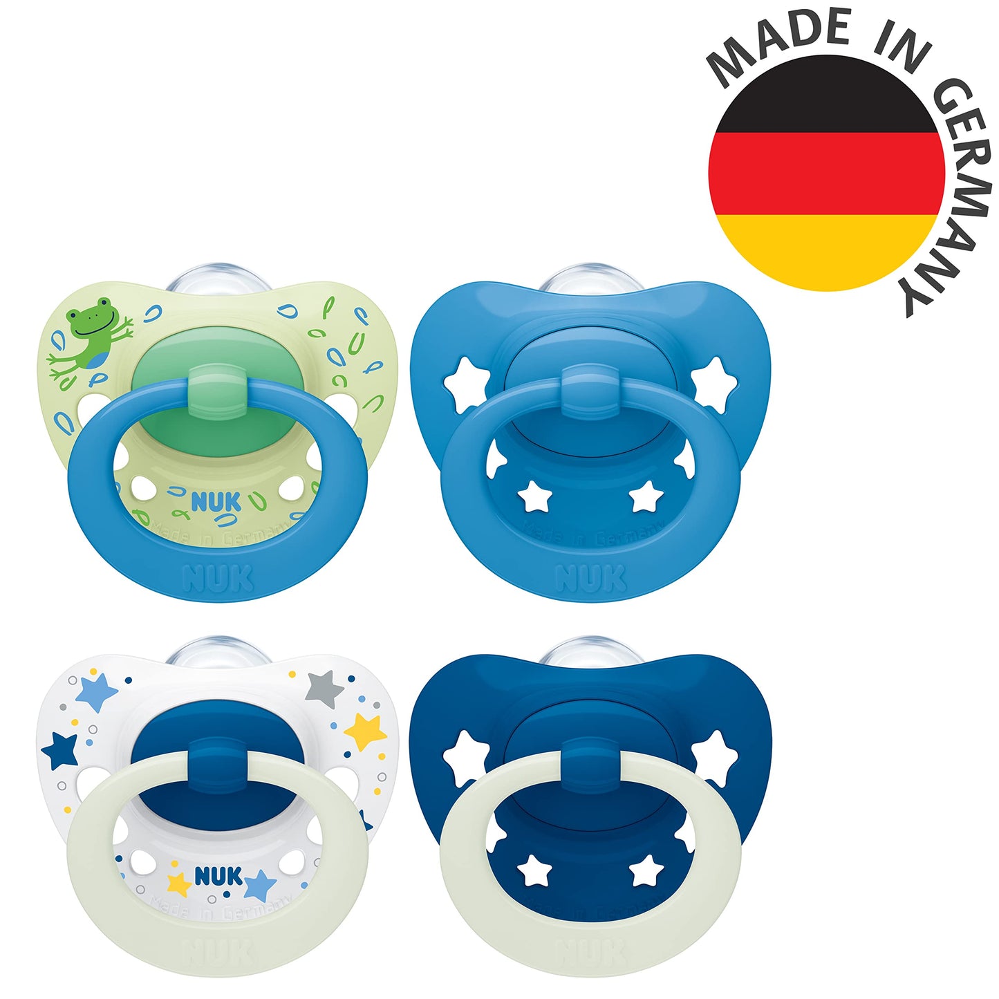NUK Signature Day & Night lutt 6–18 kuud, helendav, 4 tk