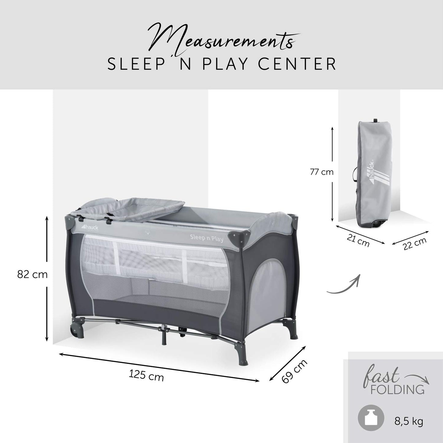 hauck reisivoodi Sleep N Play Center Stone, alates sünnist kuni 15 kg
