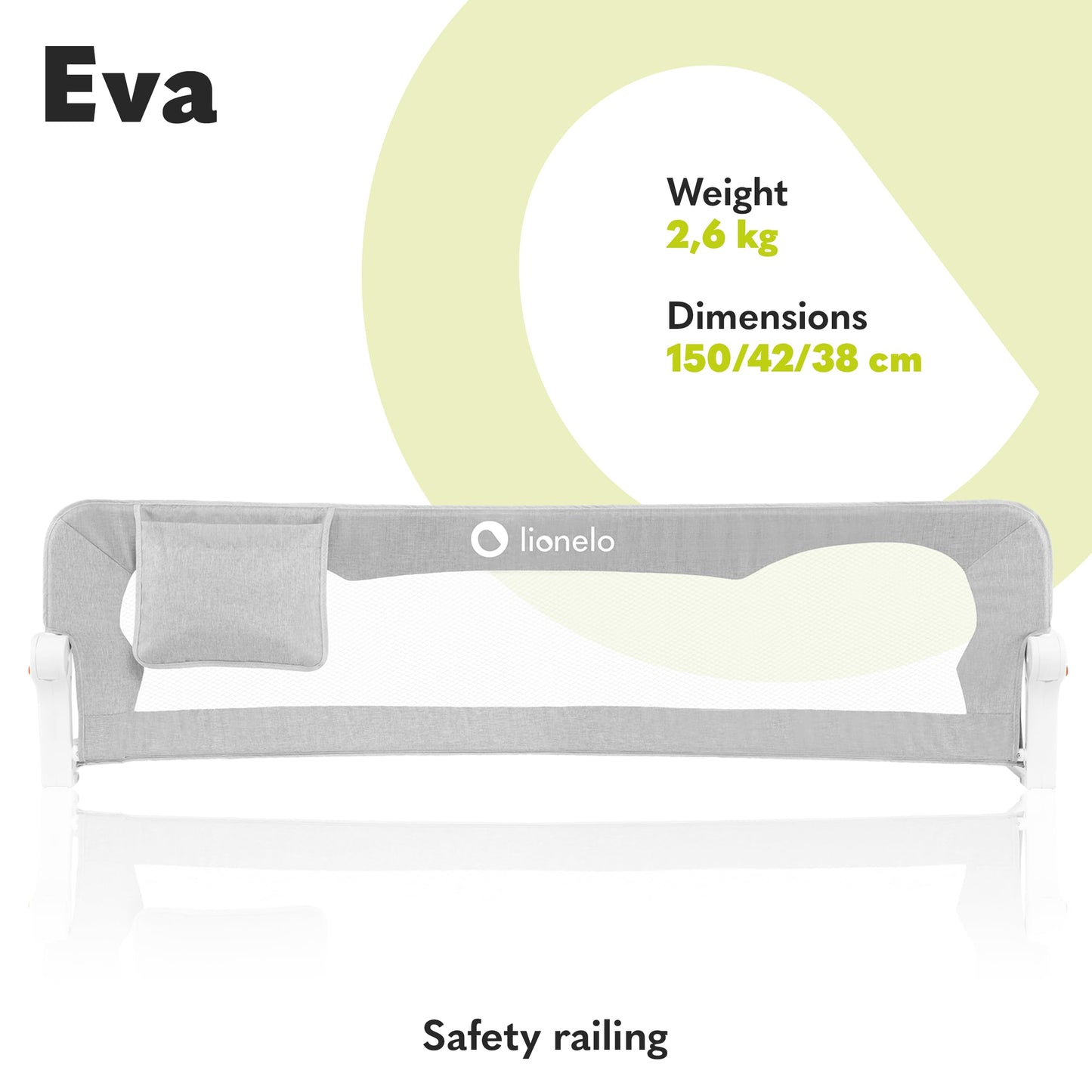 Lionelo Eva universaalne voodipiire 150 × 42 cm, hall