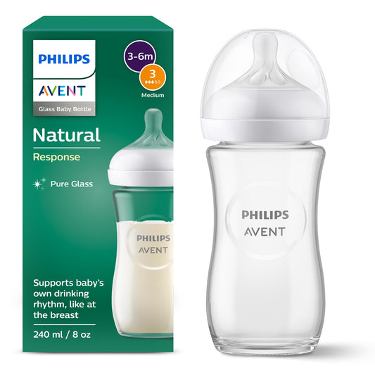Philips Avent Natural Response klaasist lutipudel 240 ml, 3+ kuud