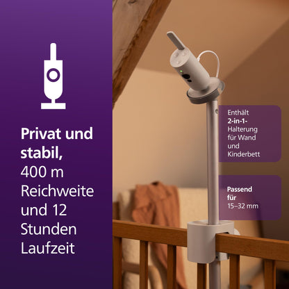 AVENT Premium Connected -itkuhälytin kameralla SCD973/26, valkoinen