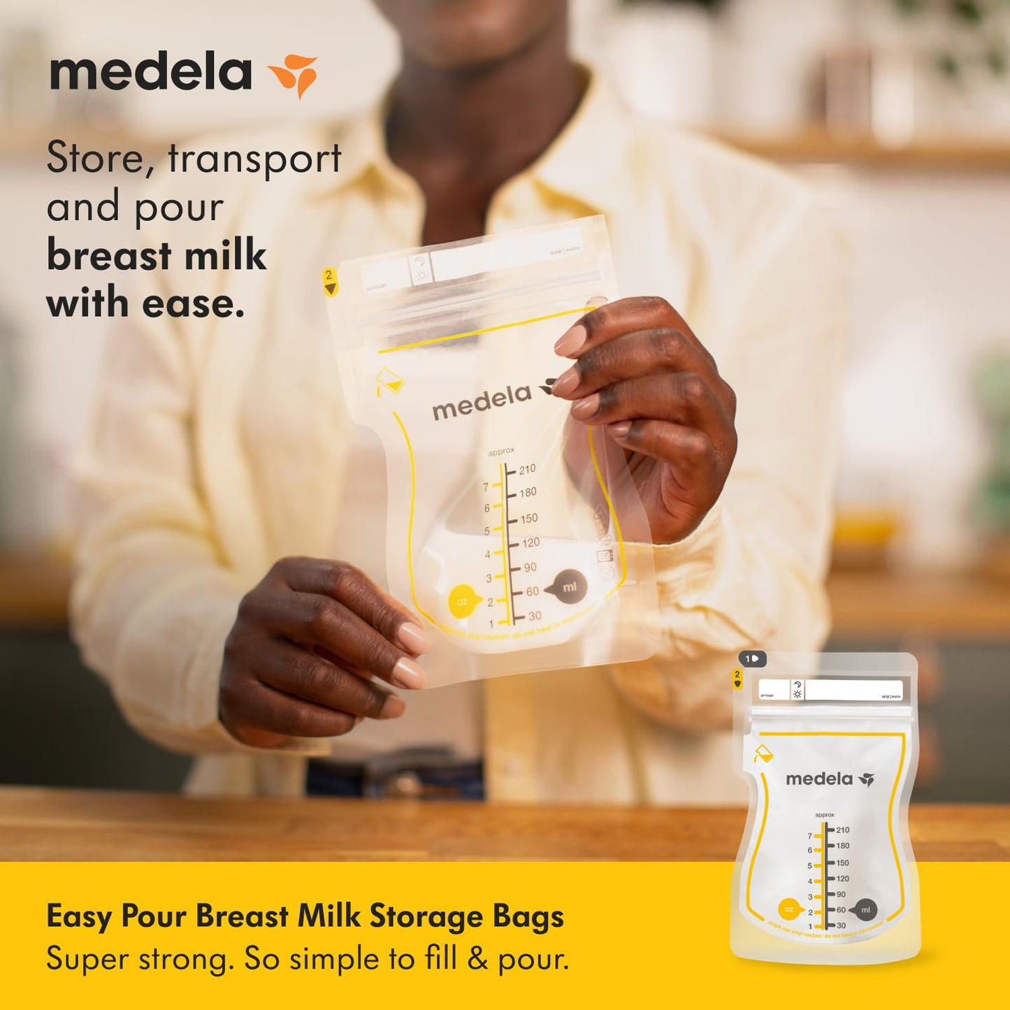 Medela Easy Pour ühekordsed rinnapiima säilituskotid, 210 ml, 100 tk