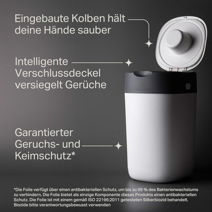 Tommee Tippee Twist & Click Advanced mähkmekonteiner + 6 täitekassetti, valge