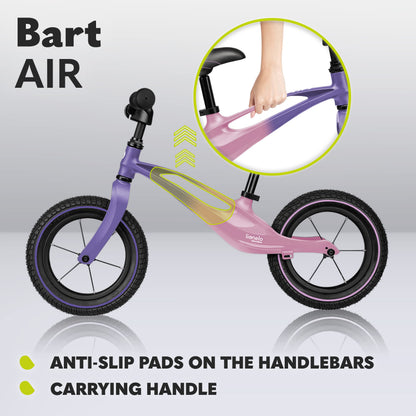 lionelo tasakaaluratas/jooksuratas BART AIR 12 tolli, PINK VIOLET, 2-5-aastastele