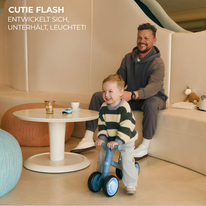 Kinderkraft CUTIE FLASH jooksuratas, sinine, LED-tuledega, alates 1. eluaastast
