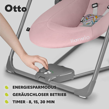 Lionelo Otto elektriline beebikiik vastsündinule, loodushääled, 5 kiirust – roosa/hall
