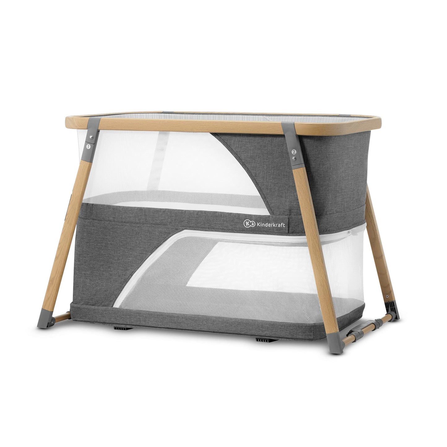 Kinderkraft SOFI 4-in-1 reisivoodi ja mänguaedik, hall